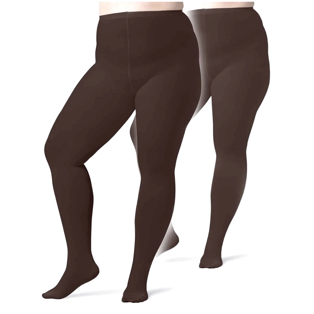 Silky Toes Women's Plus Size Blackout Thick Tights 80 Denier - 2 Pairs